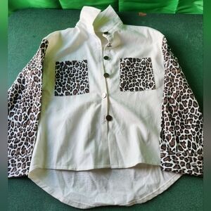 Girl's Shirt-Jacket with leopard accents
